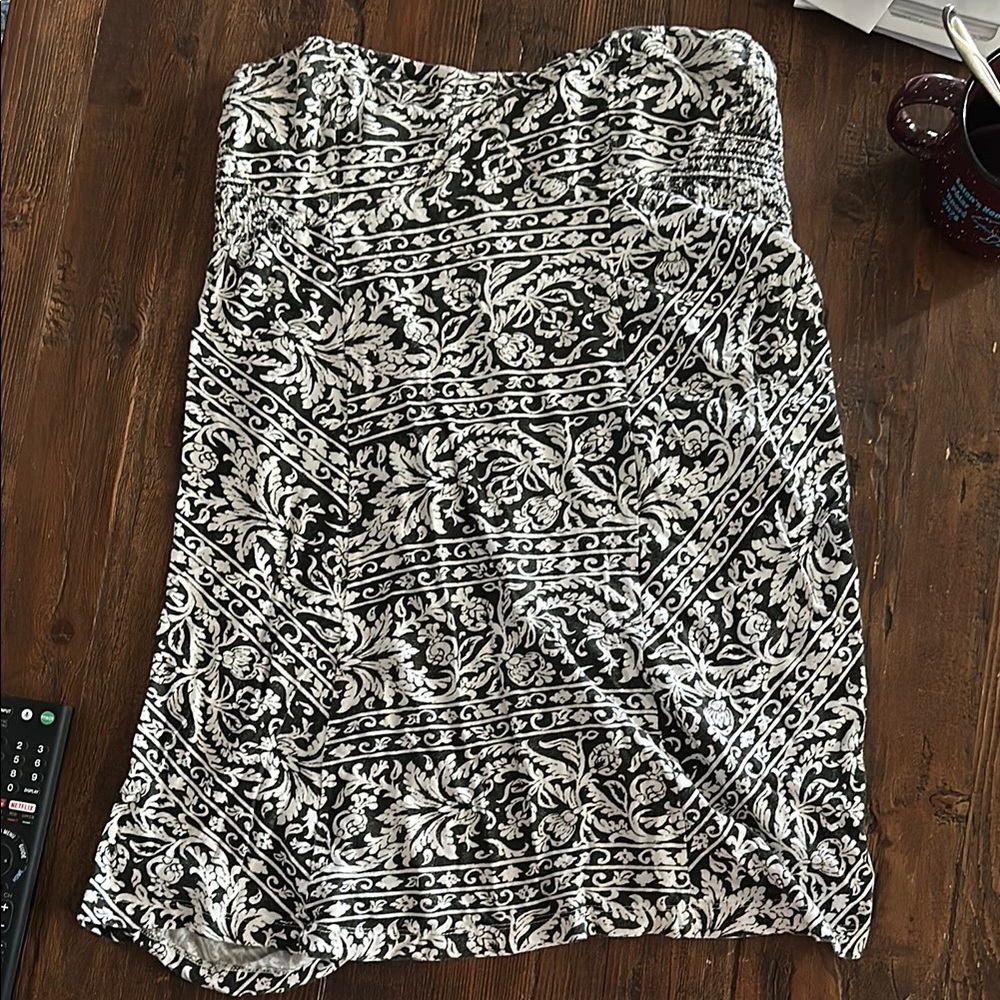 Black and White Floral Dress/Cover up